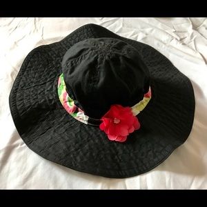 Girls Gymboree Floral/Black Bucket Sun Hat